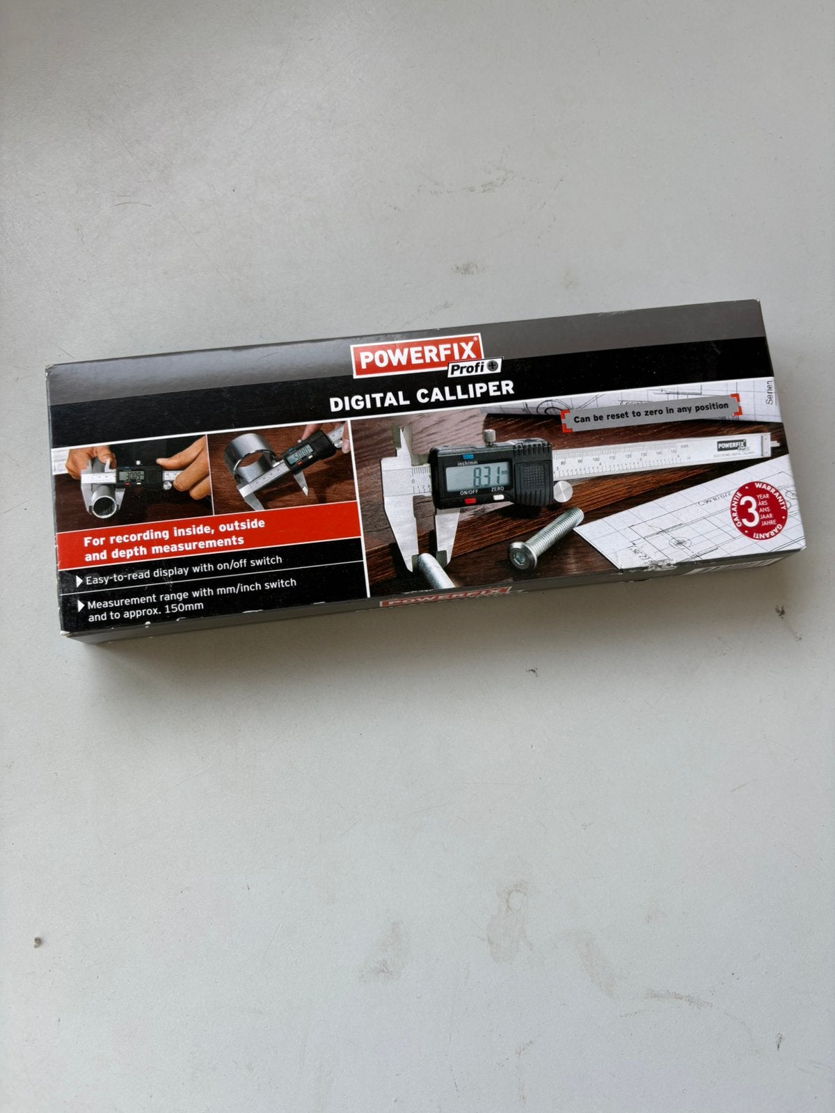Powerfix Profi Digitale Schuifmaat 150mm,Nieuw in Verpakking, Doe-het-zelf en Bouw, Meetapparatuur, Verzenden, Zo goed als nieuw