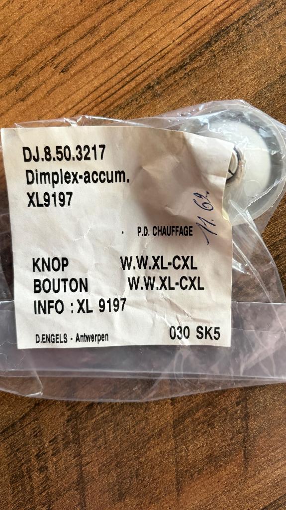 Knop Dimplex-accumulatie, Doe-het-zelf en Bouw, Ophalen of Verzenden, Nieuw, Overige typen