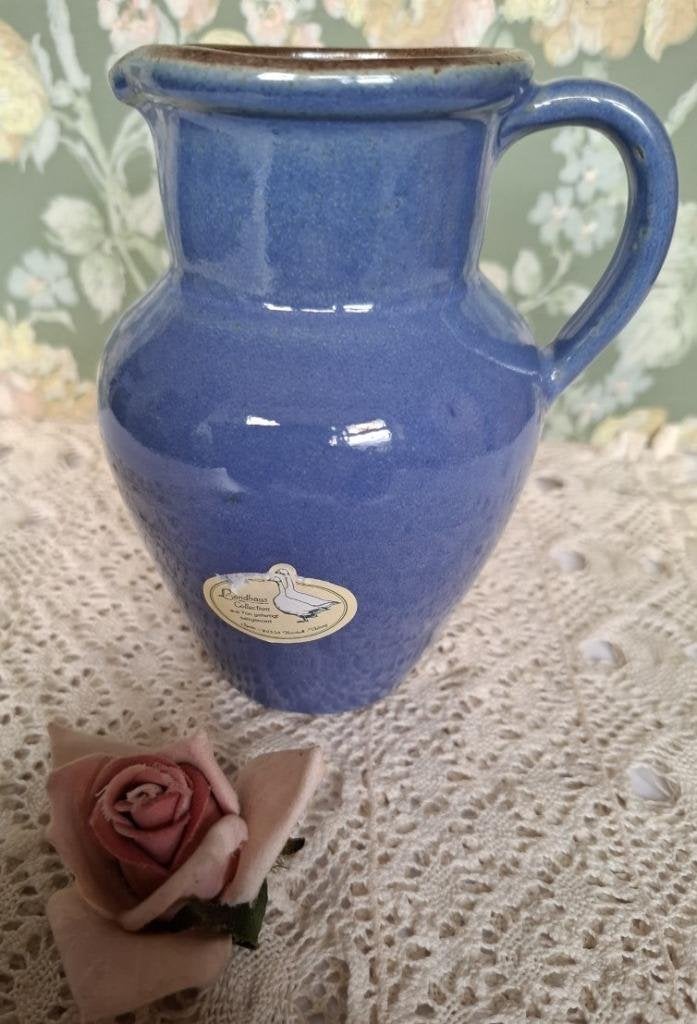 Keramiek kannetje, blauw zoutglazuur, Landhouse Collection, Antiek en Kunst, Ophalen of Verzenden