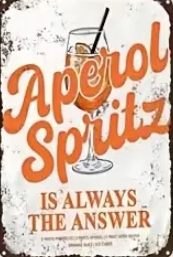 Panneau en métal Aperol Spirtz 7 - rétro vintage mancave, Enlèvement ou Envoi, Neuf, Panneau publicitaire