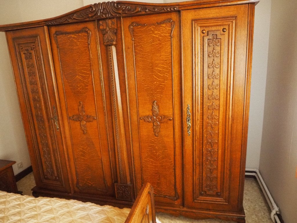 slaapkamer uit eikenhout, Huis en Inrichting, Slaapkamer | Complete slaapkamers, Ophalen, Gebruikt, Tweepersoons, Antiek