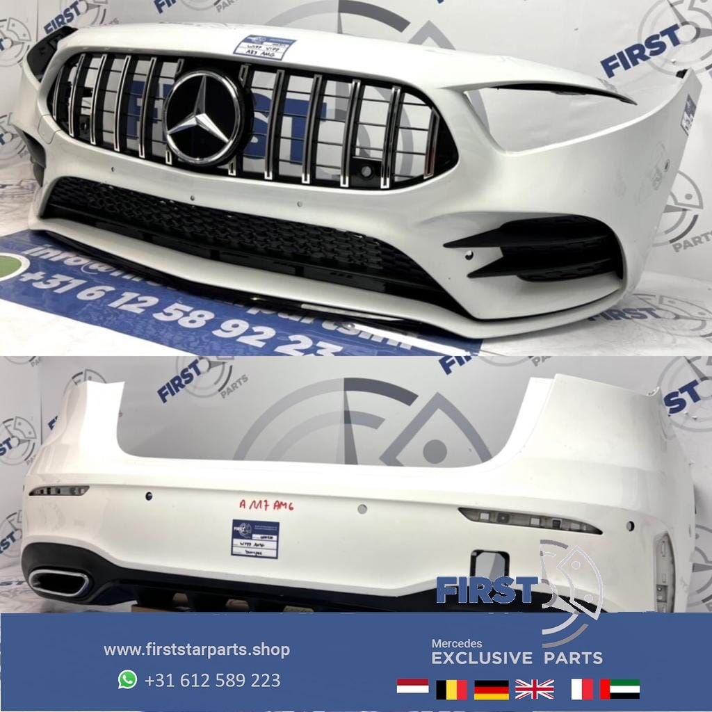W177 AMG VOORBUMPER + ACHTERBUMPER SET WIT ORIGINEEL MERCEDE, Gebruikt, -, Ophalen of Verzenden, Bumper