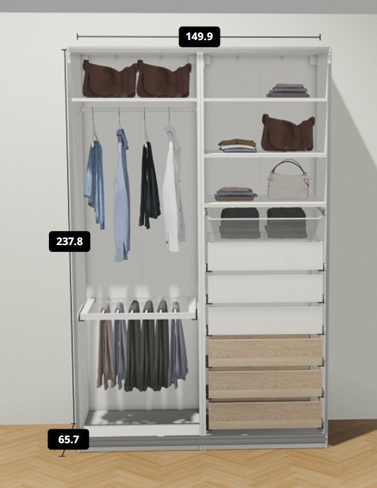 Pax kleerklast (ikea), Ophalen, Gebruikt, 150 tot 200 cm, Met lade(s)
