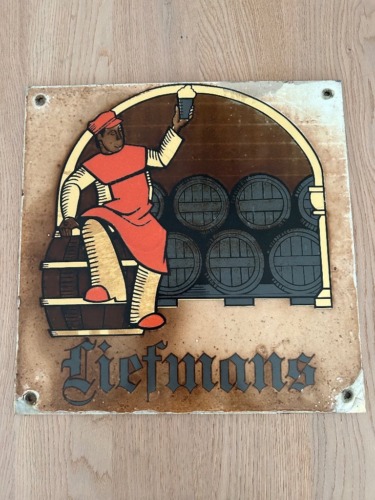 vintage Liefmans reliëfbord, met iconische afbeelding, Ophalen