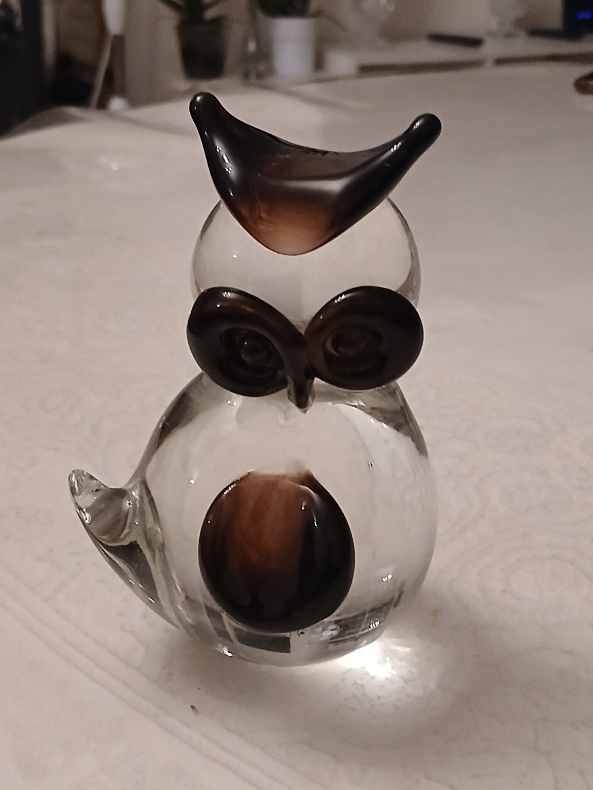 Chouette / Hibou vintage en verre soufflé de Murano, Antiquités & Art, Enlèvement ou Envoi, Objet, Verre, Massif