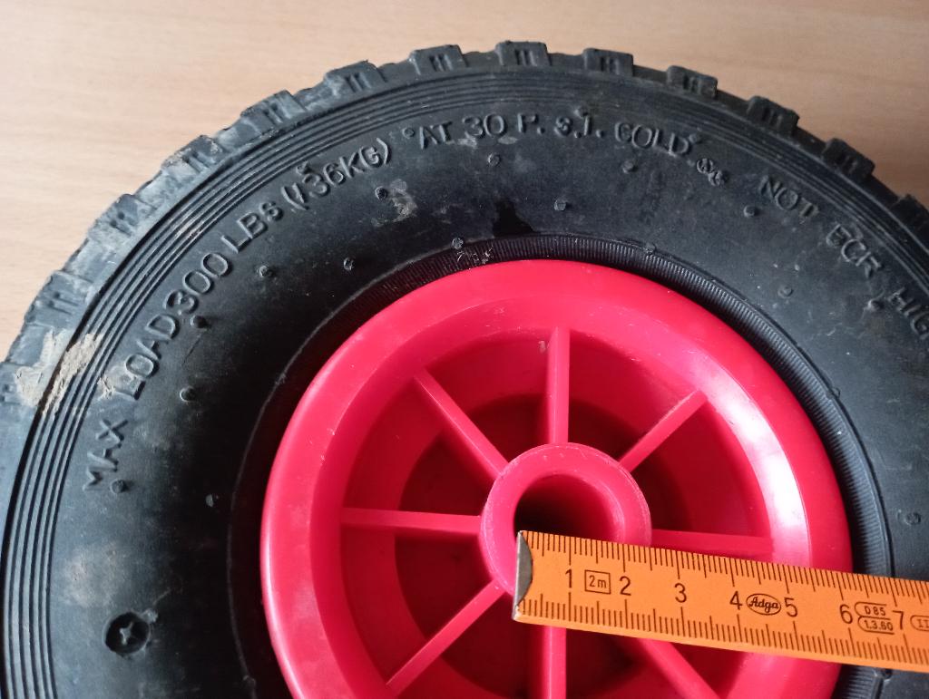 250 MM opblaasbaar wiel voor kruiwagensteekwagen (as 20 mm), Ophalen, Zo goed als nieuw, Handmatig