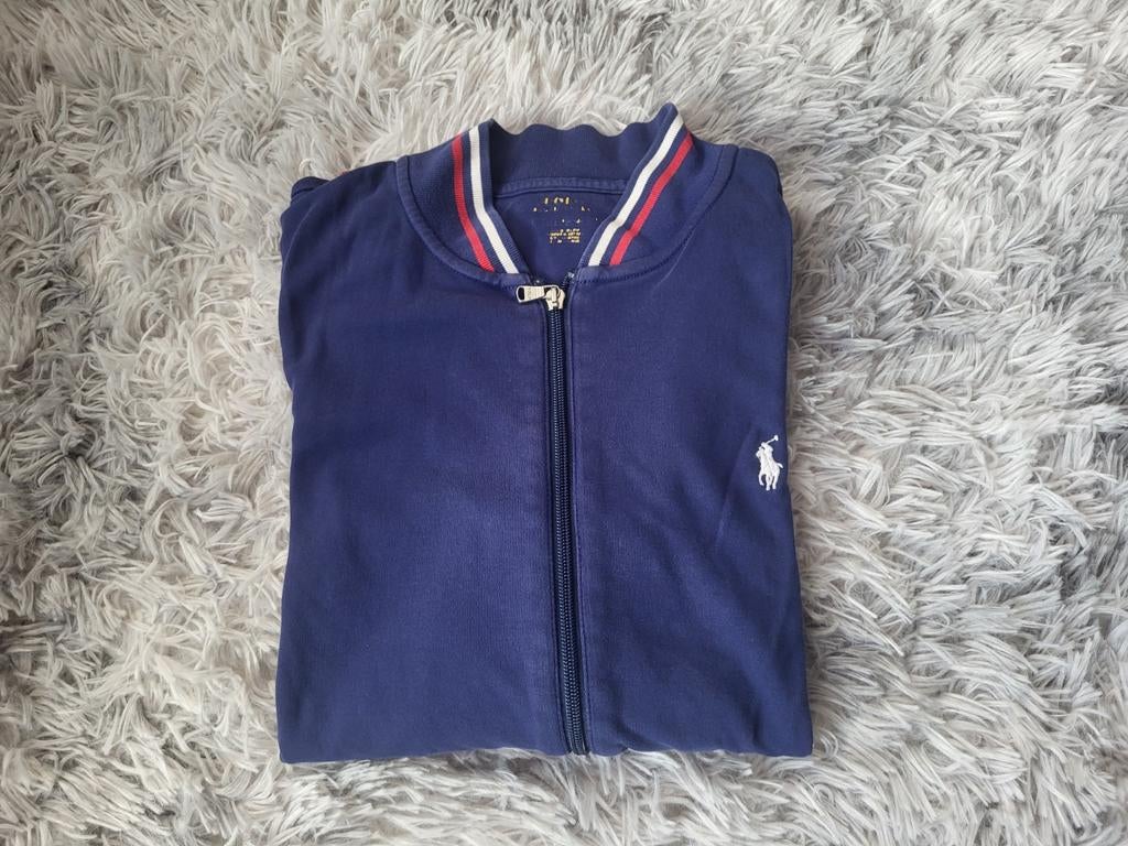 Veste Zippée POLO RALPH LAUREN Vintage - Bomber Bleu Marine, Enlèvement ou Envoi, Taille 56/58 (XL), Polo Ralph Lauren, Porté