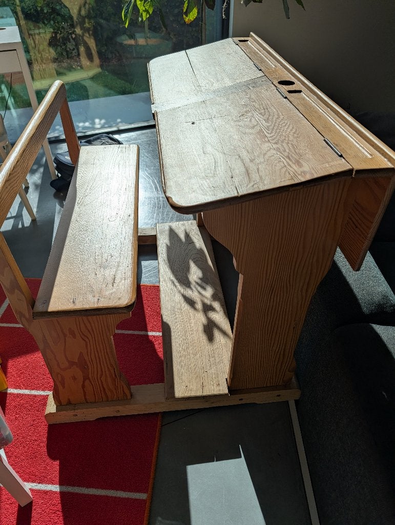 oude lessenaar, Bureau d'écolier, Autres styles, Enlèvement, Utilisé