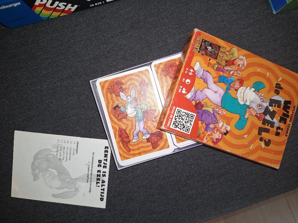 Wie is de ezel? Kaartspel, Trois ou quatre joueurs, Enlèvement ou Envoi, Comme neuf, 999 games