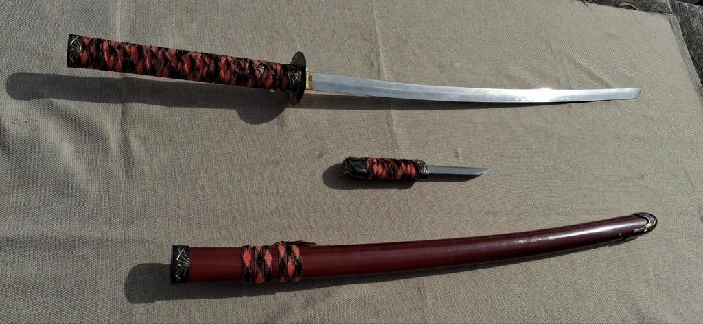 Grote 2-delige katana of samoeraizwaard, Verzamelen, Ophalen of Verzenden