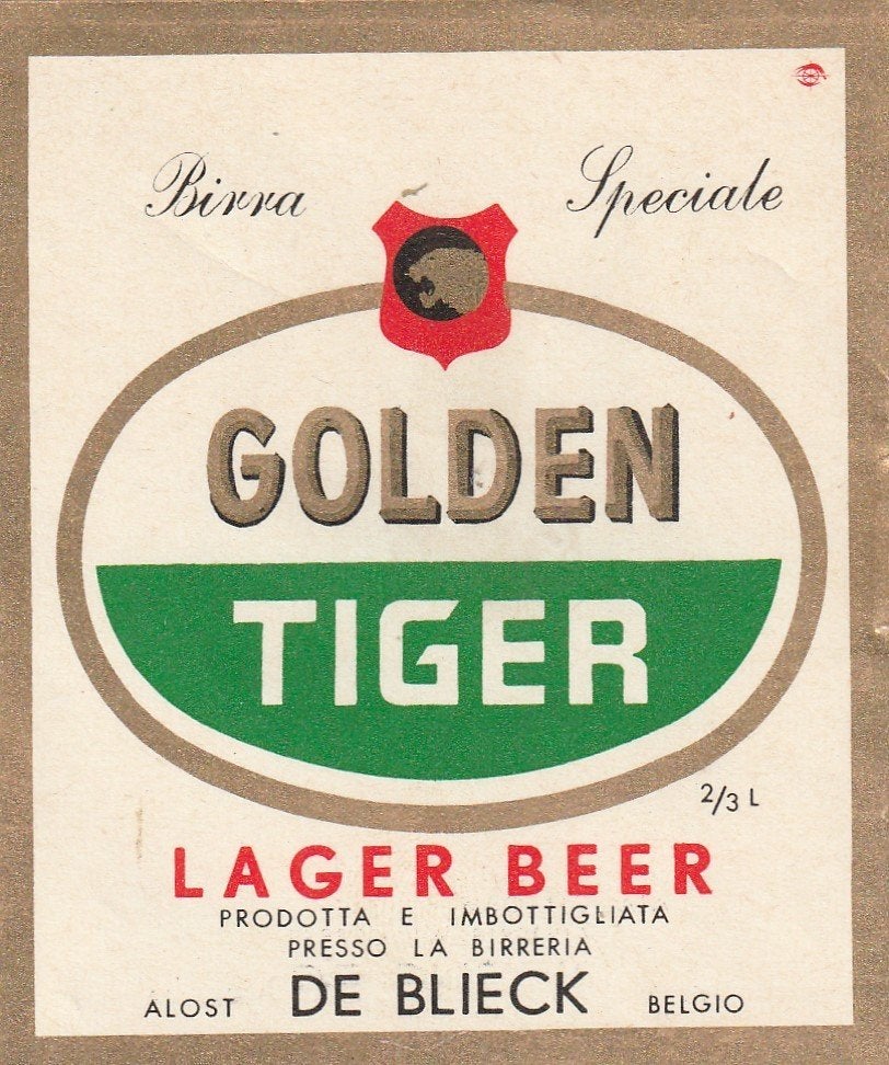bieretiket België Golden Tiger : Lager beer, Verzamelen, Verzenden, Gebruikt, Overige typen, Overige merken