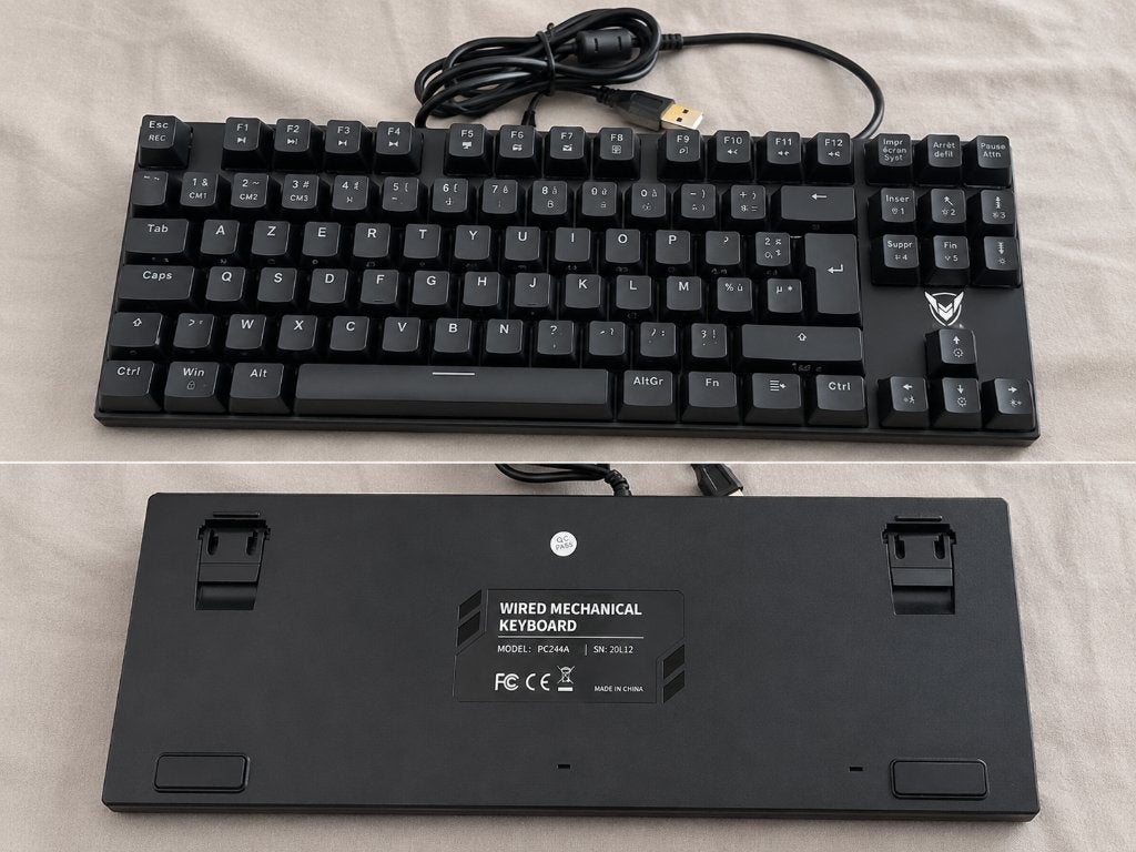 Clavier mécanique gaming TKL RGB – PC244A (AZERTY) – 15 €, Informatique & Logiciels, Claviers, Enlèvement, Azerty, Filaire, Touches multimédia