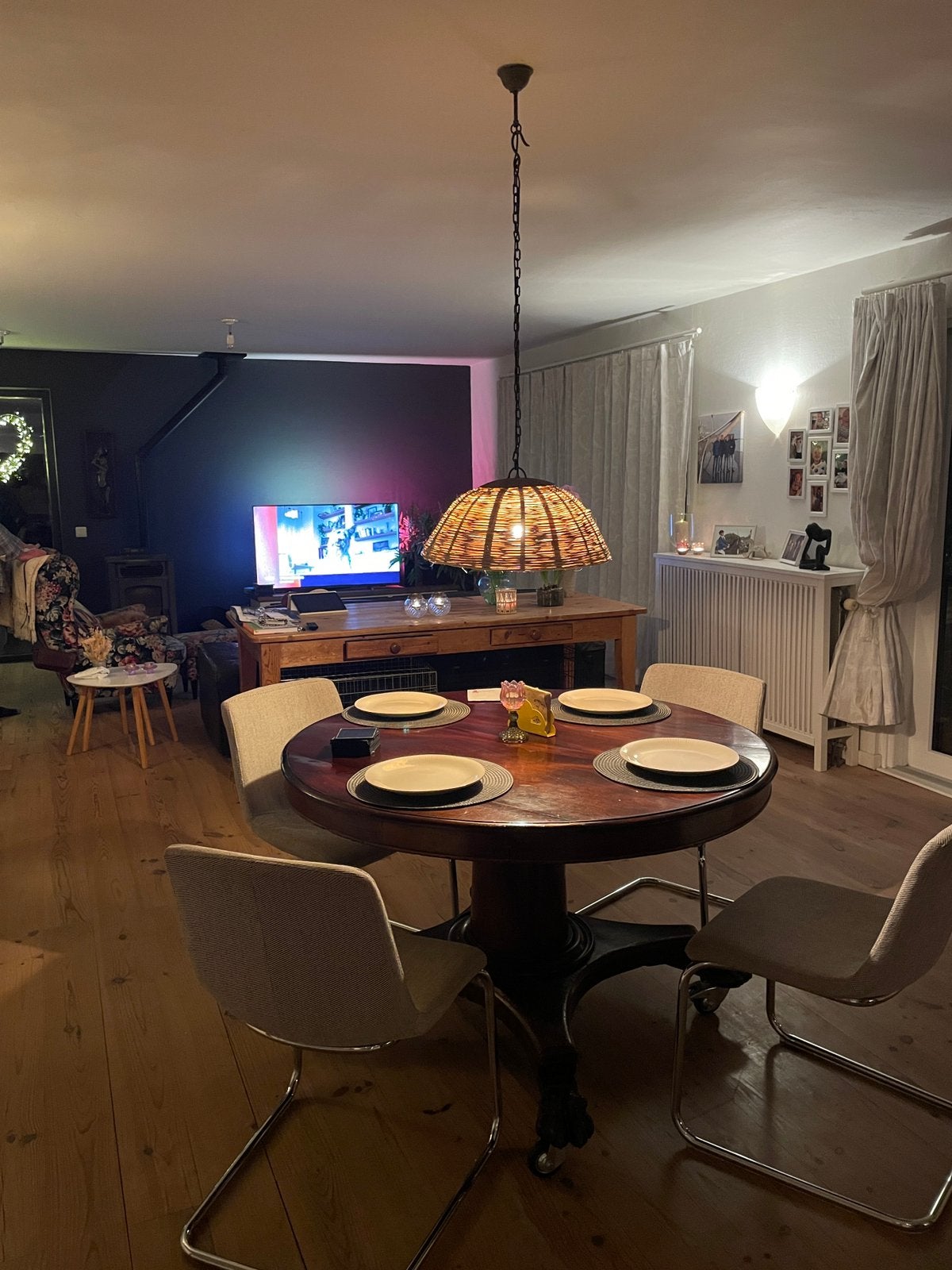 Hanglamp, Maison & Meubles, Lampes | Suspensions, Enlèvement, Utilisé, Matériau naturel, E27 (grand)