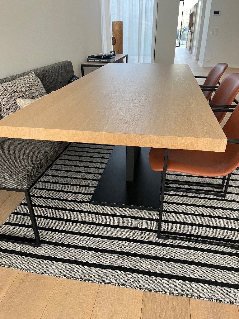 Eettafel met eik massier nude blad, Huis en Inrichting, Tafels | Eettafels, Ophalen, Eikenhout, 50 tot 100 cm, Vijf personen of meer