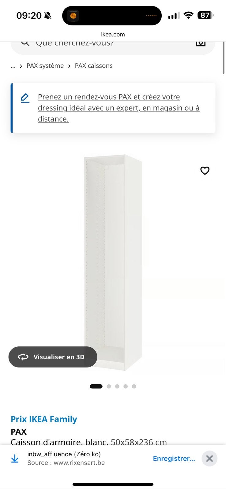 PAX IKEA CAISSON - 50cm - NEUF, Maison & Meubles, Salle de bain | Meubles de Salle de bain, Enlèvement, Comme neuf