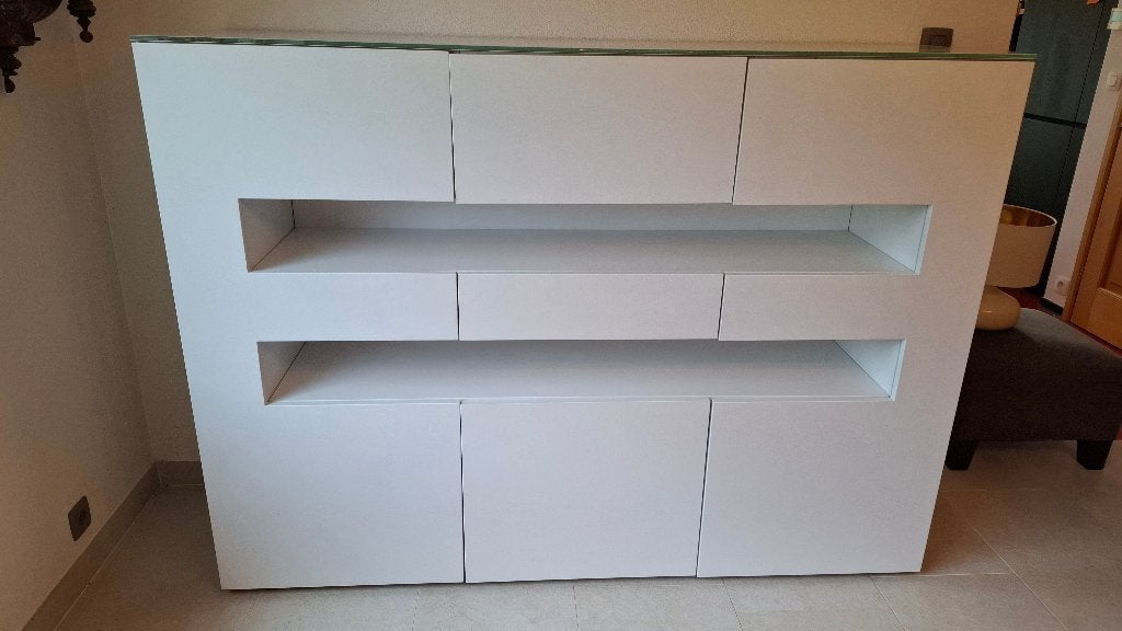 Armoire de cuisine flottante KARAT - - verre fumé au-dessus, Avec espace de penderie, Comme neuf, Enlèvement, ZWevend wandkast Karat