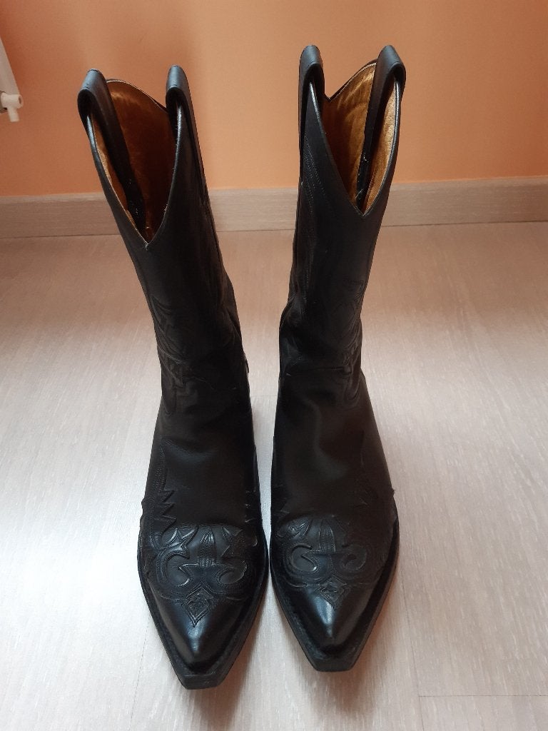 Cowboyboots, Ophalen, Hoge laarzen, Zwart, Gedragen