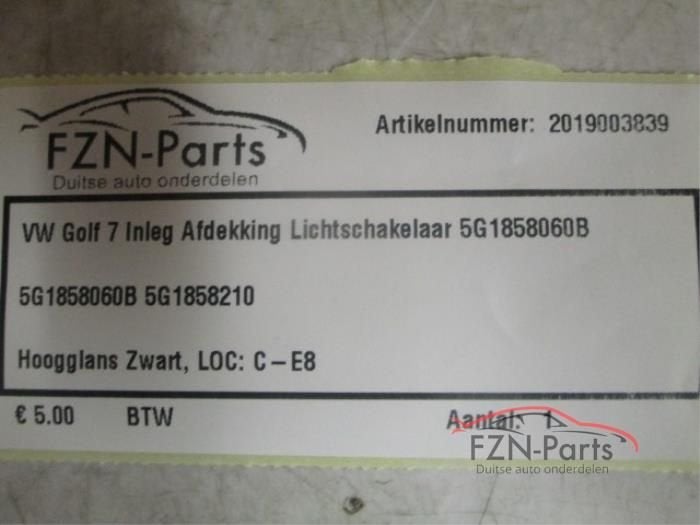 VW Golf 7 Inleg Afdekking Lichtschakelaar, Ophalen of Verzenden, Gebruikt