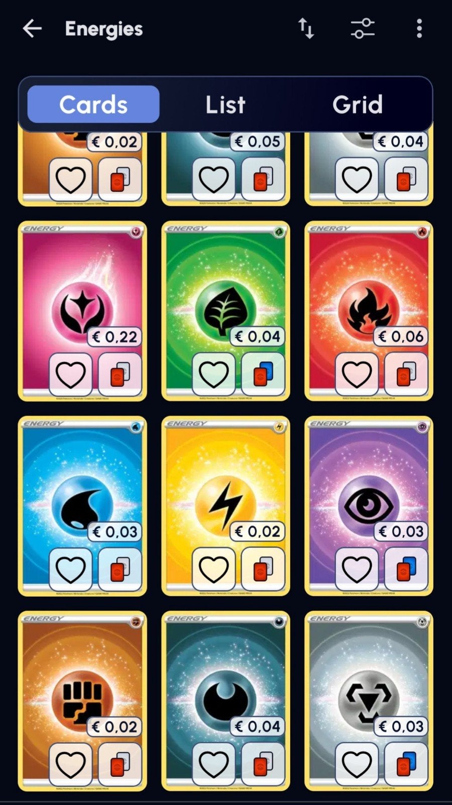 Energie kaarten gezocht. En ook base set kaarten, Enlèvement, Neuf, Plusieurs cartes