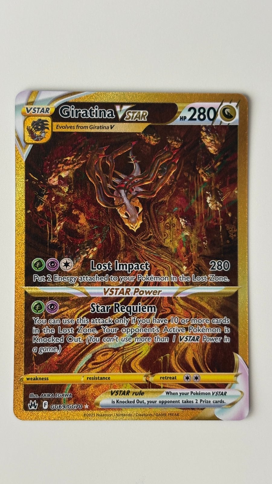 Giratina V Star in pefecte staat GG69/GG70, Ophalen of Verzenden, Nieuw, Losse kaart, Foil