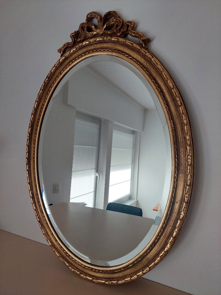 Vintage spiegel, Enlèvement, Ovale, Moins de 50 cm, Moins de 100 cm