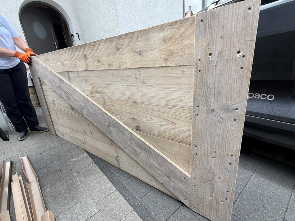 Deur in steigerhout, Ophalen, Zo goed als nieuw, Hout