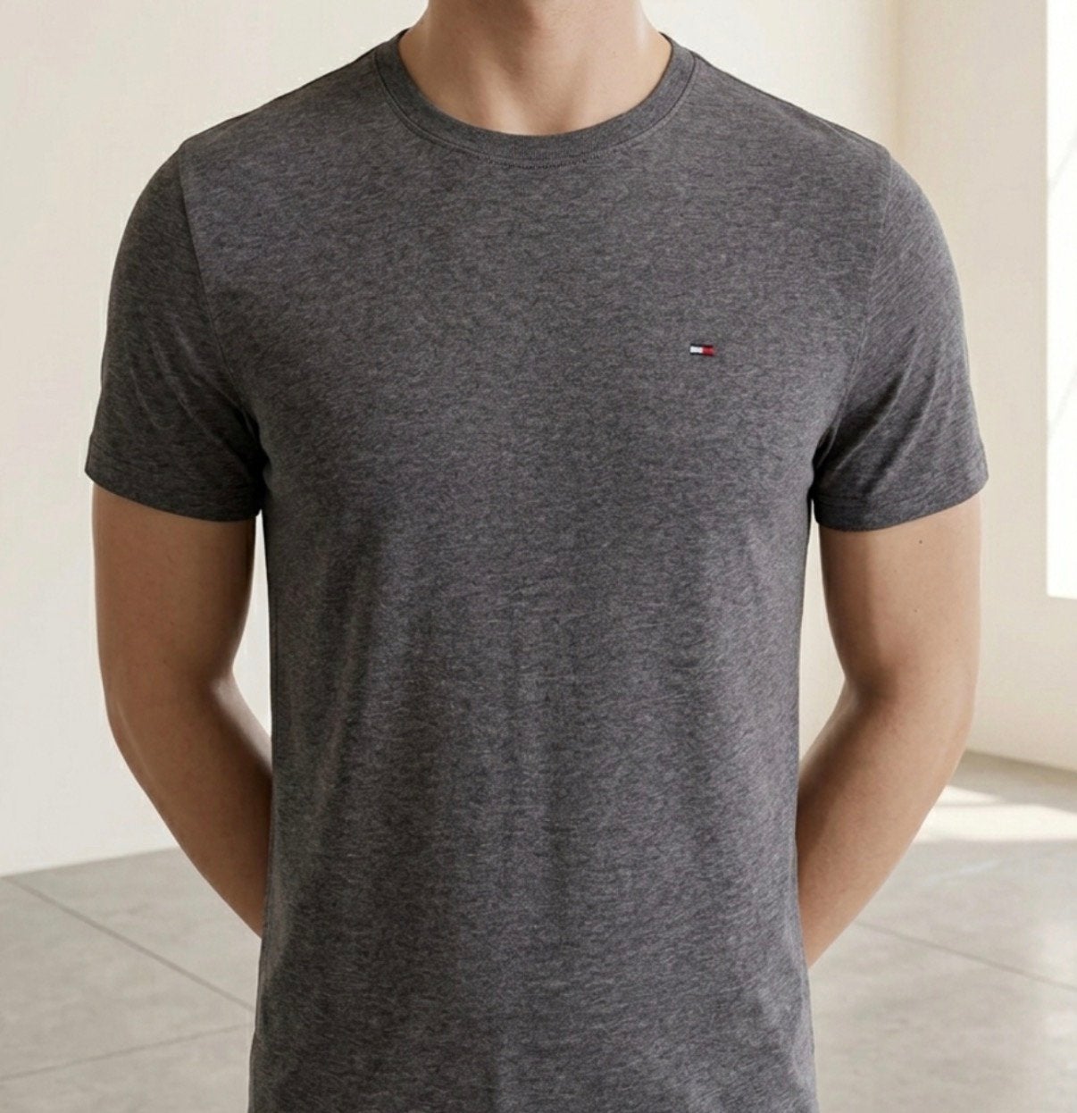 T-shirt/grijs/S/Tommy Hilfiger, Kleding | Heren, Verzenden, Gedragen, Maat 46 (S) of kleiner, Grijs