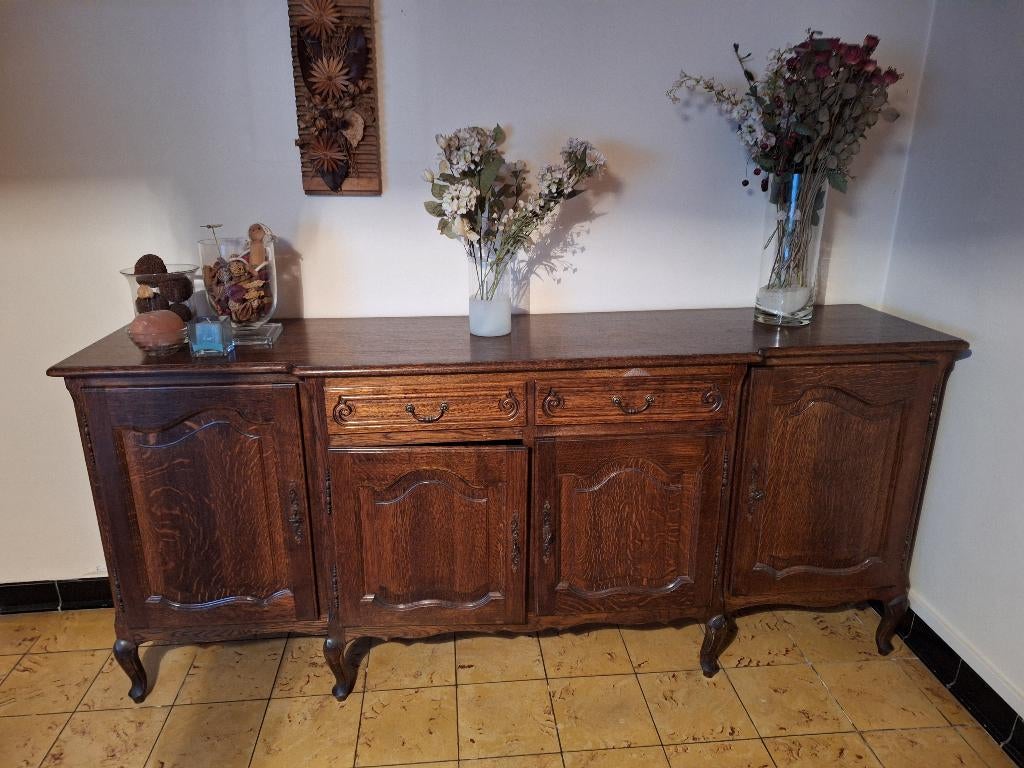 Dressoir in stijl Louis XV, Regency-stijl, Ophalen, Eikenhout, Zo goed als nieuw, 200 cm of meer