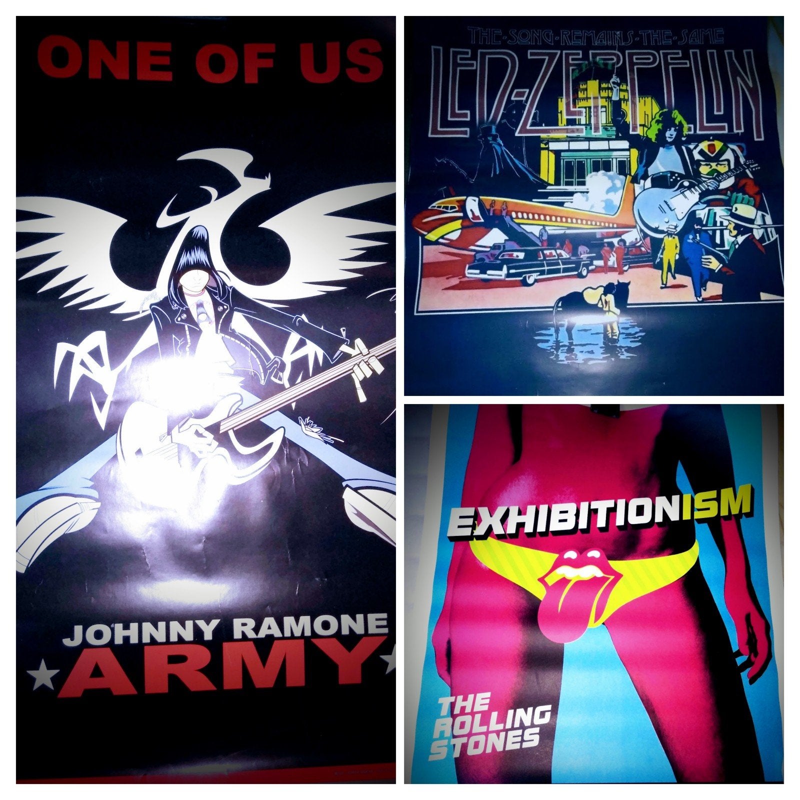 Ramones,Led Zeppelin, Rolling Stones posters, Rechthoekig Staand, Deurposter of groter, Nieuw, Ophalen of Verzenden