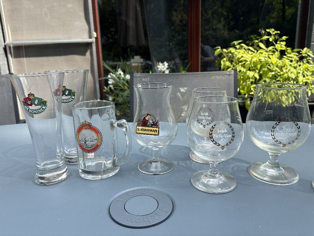 Verres à bière variés, Enlèvement ou Envoi, Comme neuf, Verre ou Verres, De Koninck