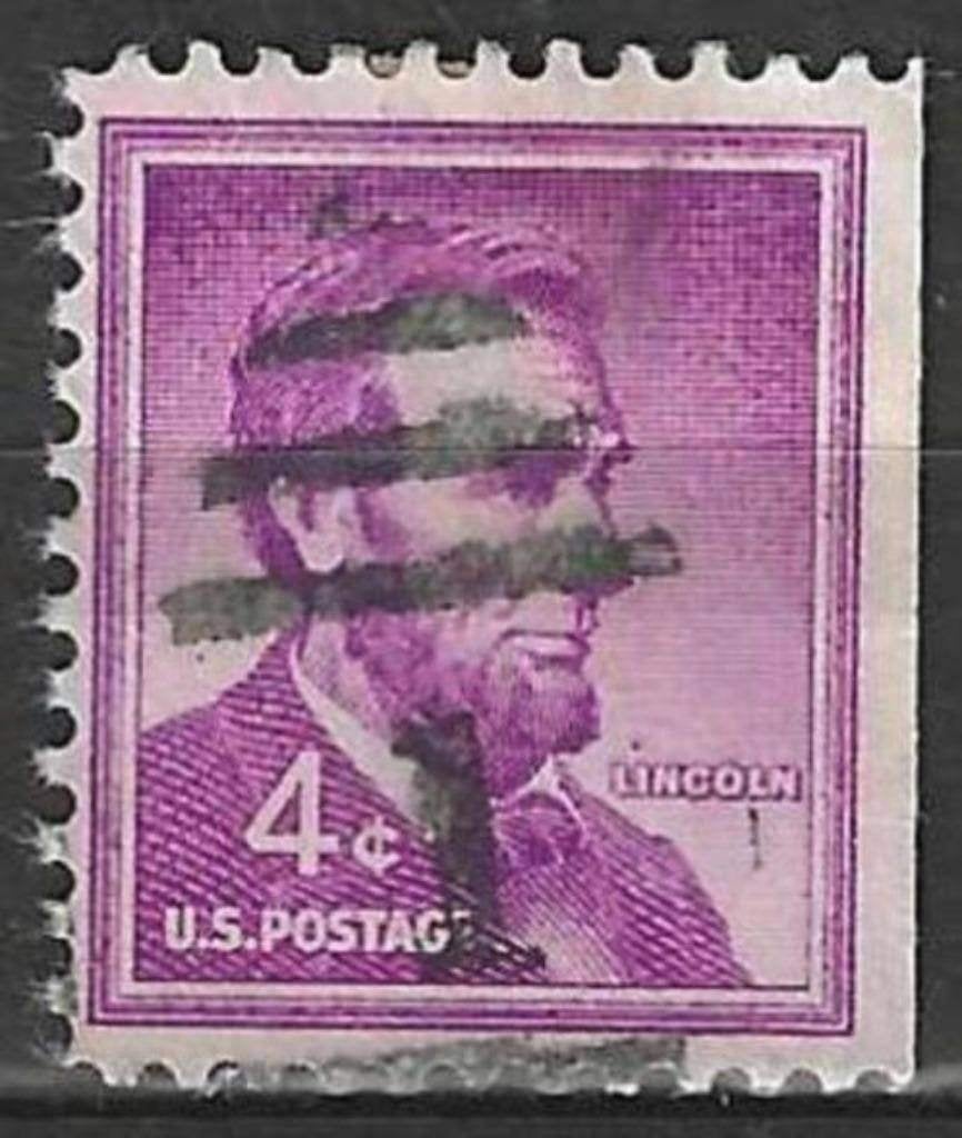 États-Unis 1954 - Yvert 589 - Abraham Lincoln (ST), Envoi, Affranchi
