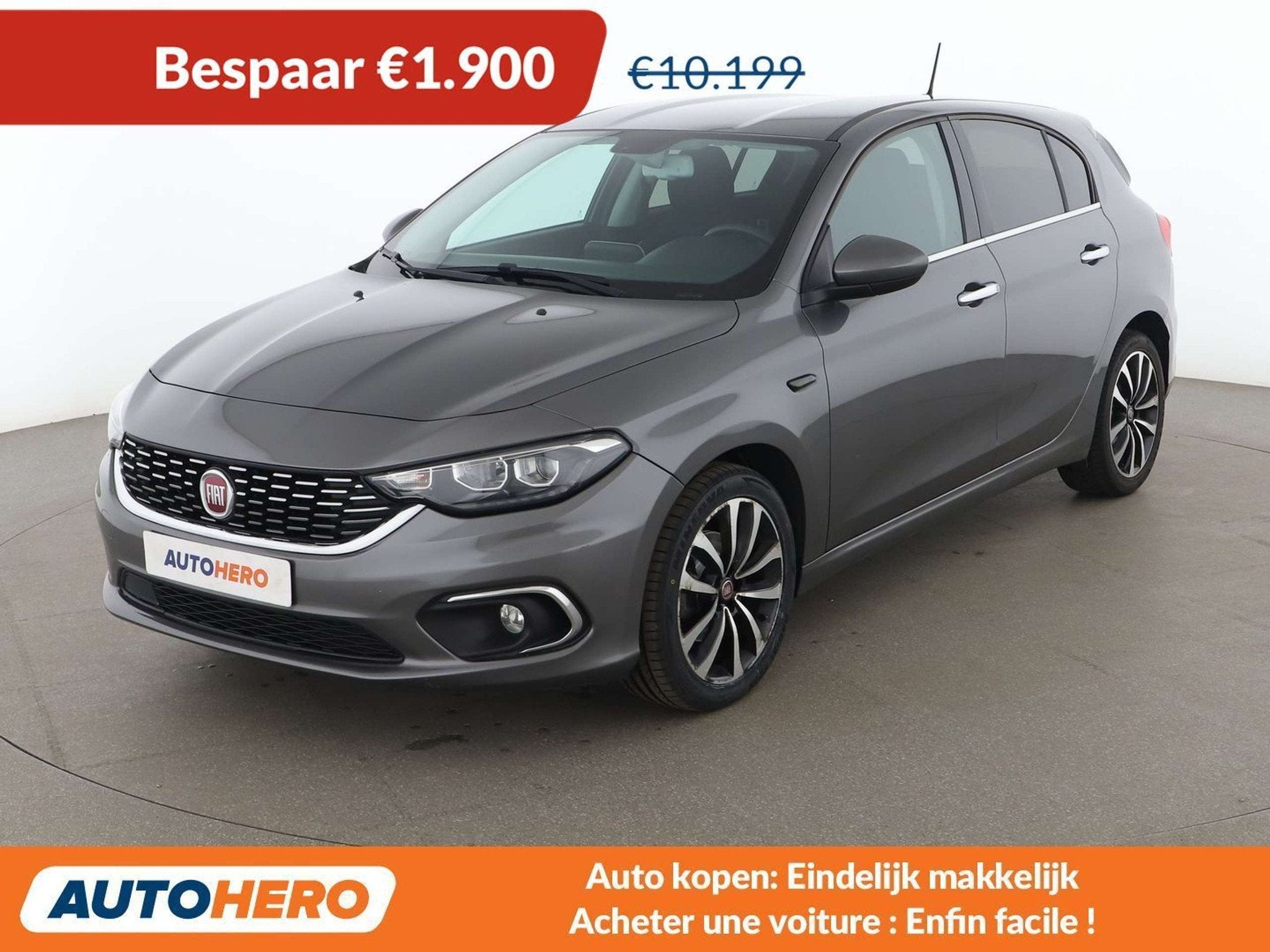 Fiat Tipo 1.4 Turbo Lounge (année de construction 2017), Autos, Fiat, Argent ou Gris, 139 g/km, 1350 kg, Boîte manuelle