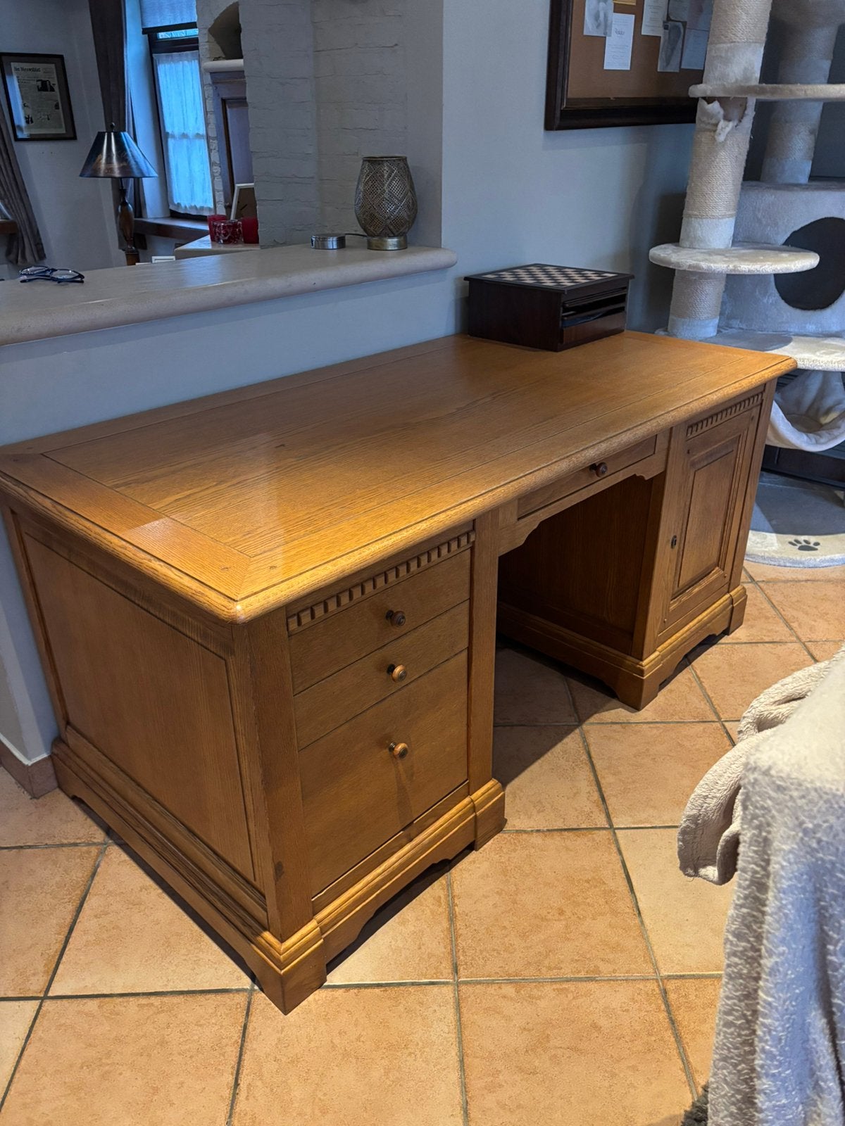 Eiken bureau, Huis en Inrichting, Ophalen, Zo goed als nieuw