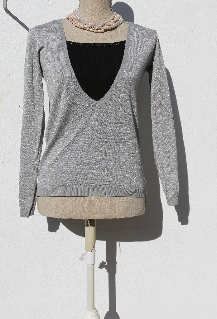 Mooie zilveren trui Sud Express S, Kleding | Dames, Ophalen of Verzenden, Zo goed als nieuw, Sud Express, Maat 36 (S)