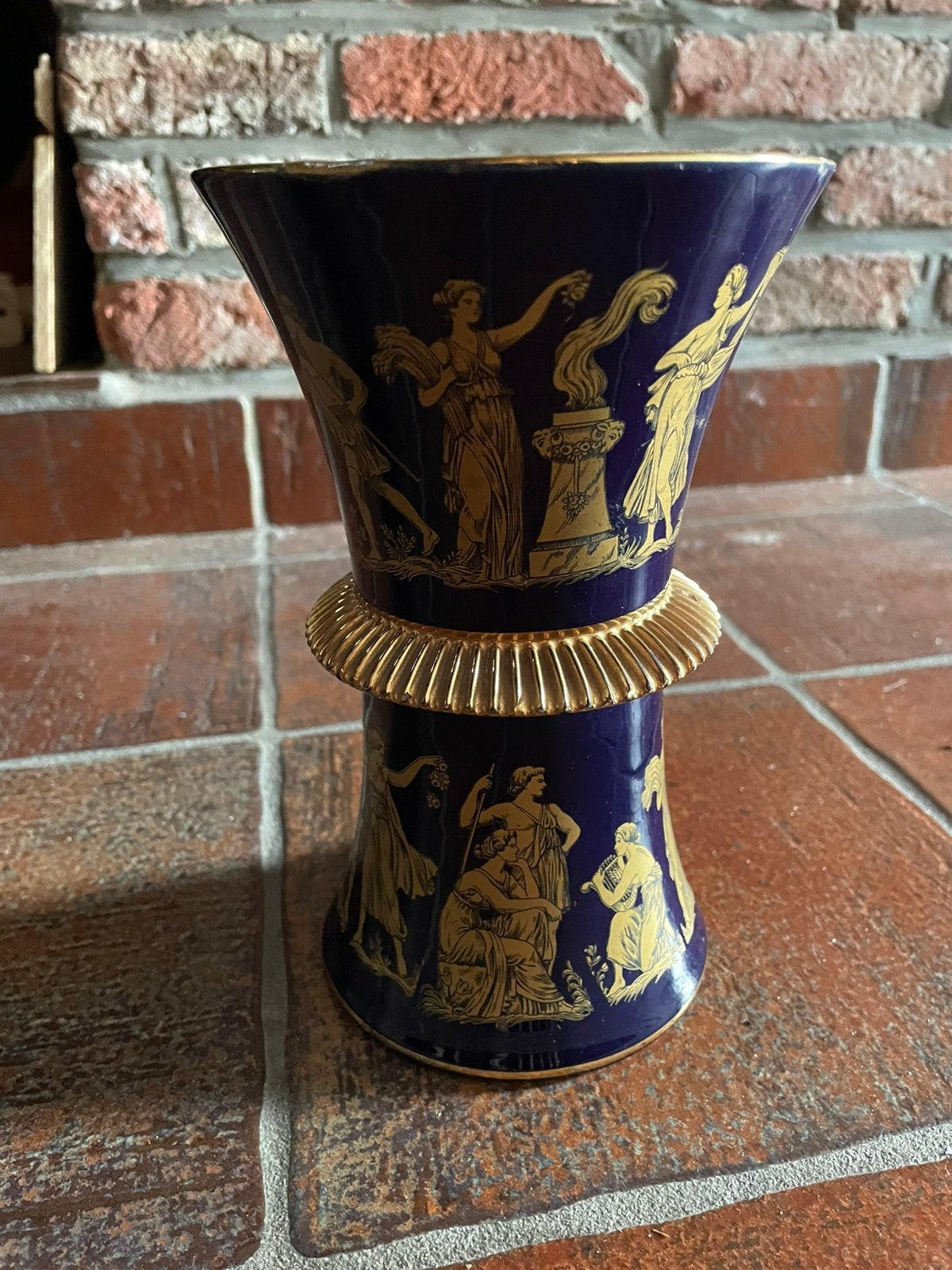Vintage kobaltblauwe porseleinen vaas, Ophalen