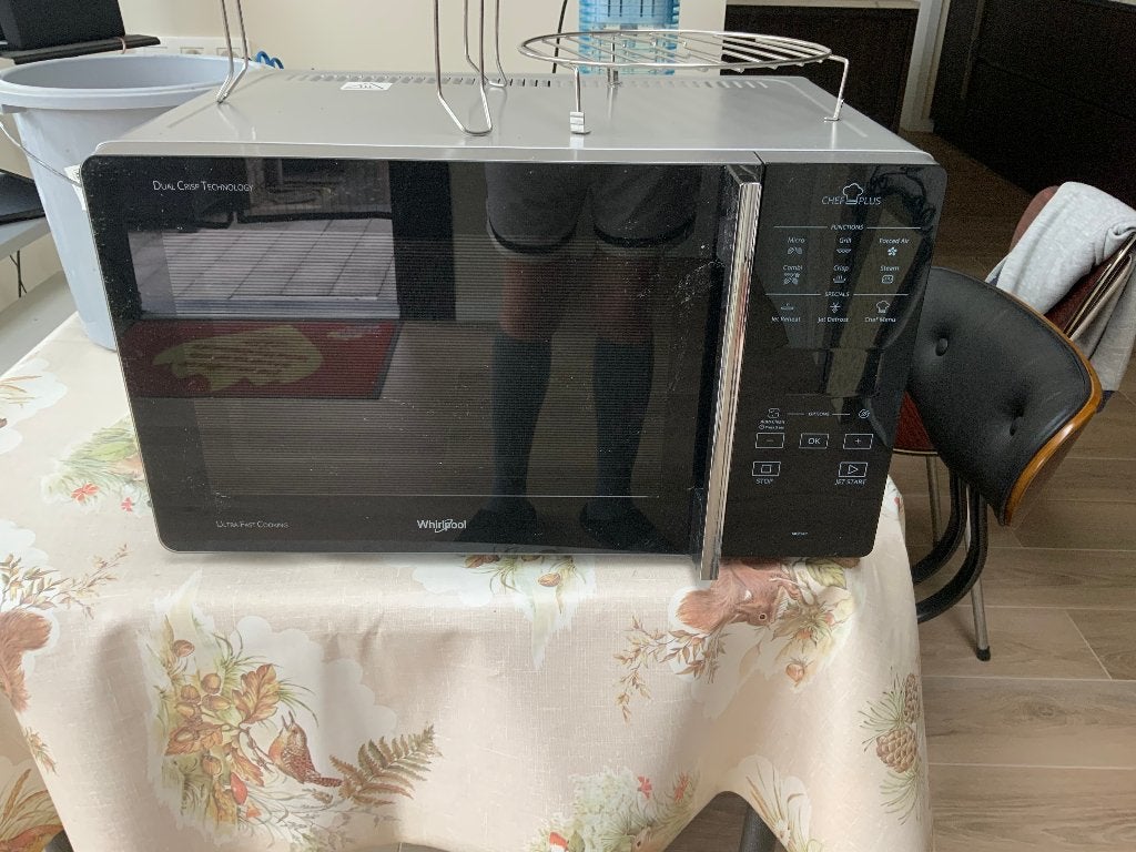 Microgolfoven Wirlpool MCP 349/SL, Elektronische apparatuur, Ophalen, Zo goed als nieuw, Draaiplateau, Vrijstaand