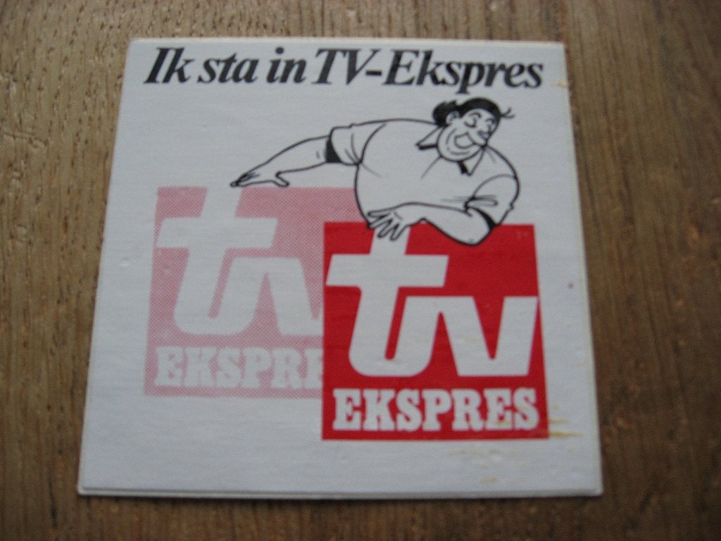 Vintage Sticker Jerom Ik sta in TV-Ekspres, Verzamelen, Ophalen of Verzenden, Nieuw, Overige typen