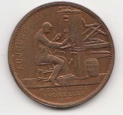 Monnaie de Bruxelles 1910-medaille, Postzegels en Munten, Penningen en Medailles, Ophalen of Verzenden