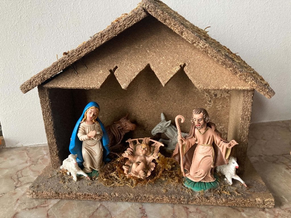 Oude Vlaamse Kerststal (18 op 24 cm), Enlèvement ou Envoi, Utilisé