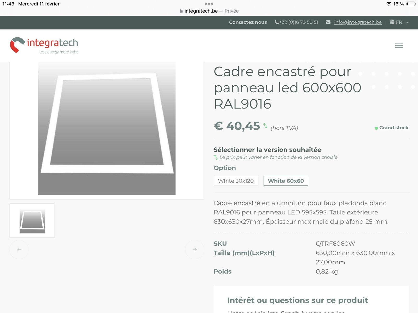 Cadre  led intregratech lot de 4, Maison & Meubles, Enlèvement, Neuf, LED