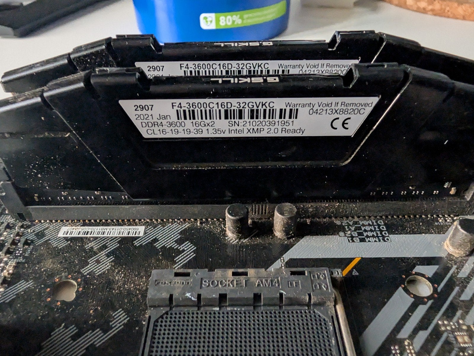 ASUS Tuf gaming x570-plus (wifi) + DDR4-3600 2x16GB, DDR4, Enlèvement, Utilisé, Socket AM4
