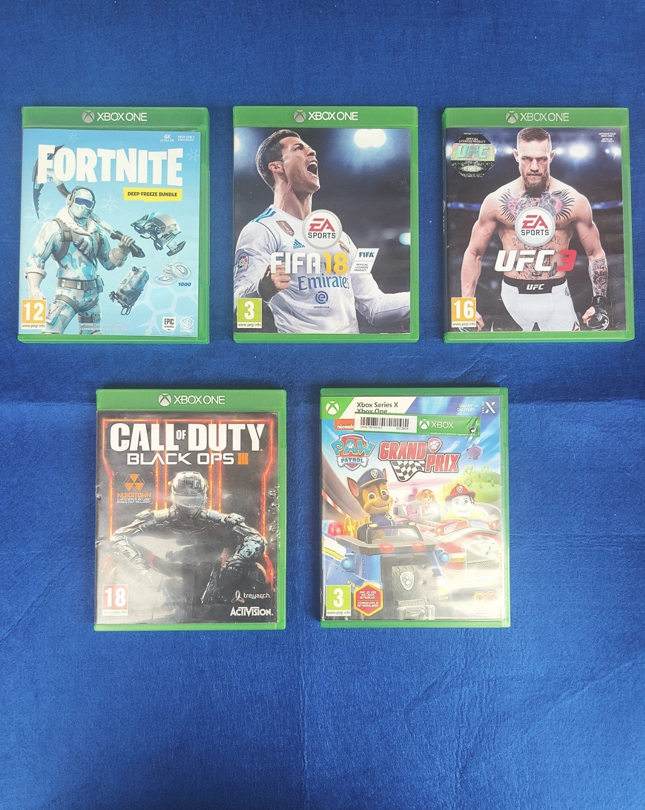 5 jeux Xbox One COD FIFA UFC Paw Patrol, Consoles de jeu & Jeux vidéo, Enlèvement ou Envoi