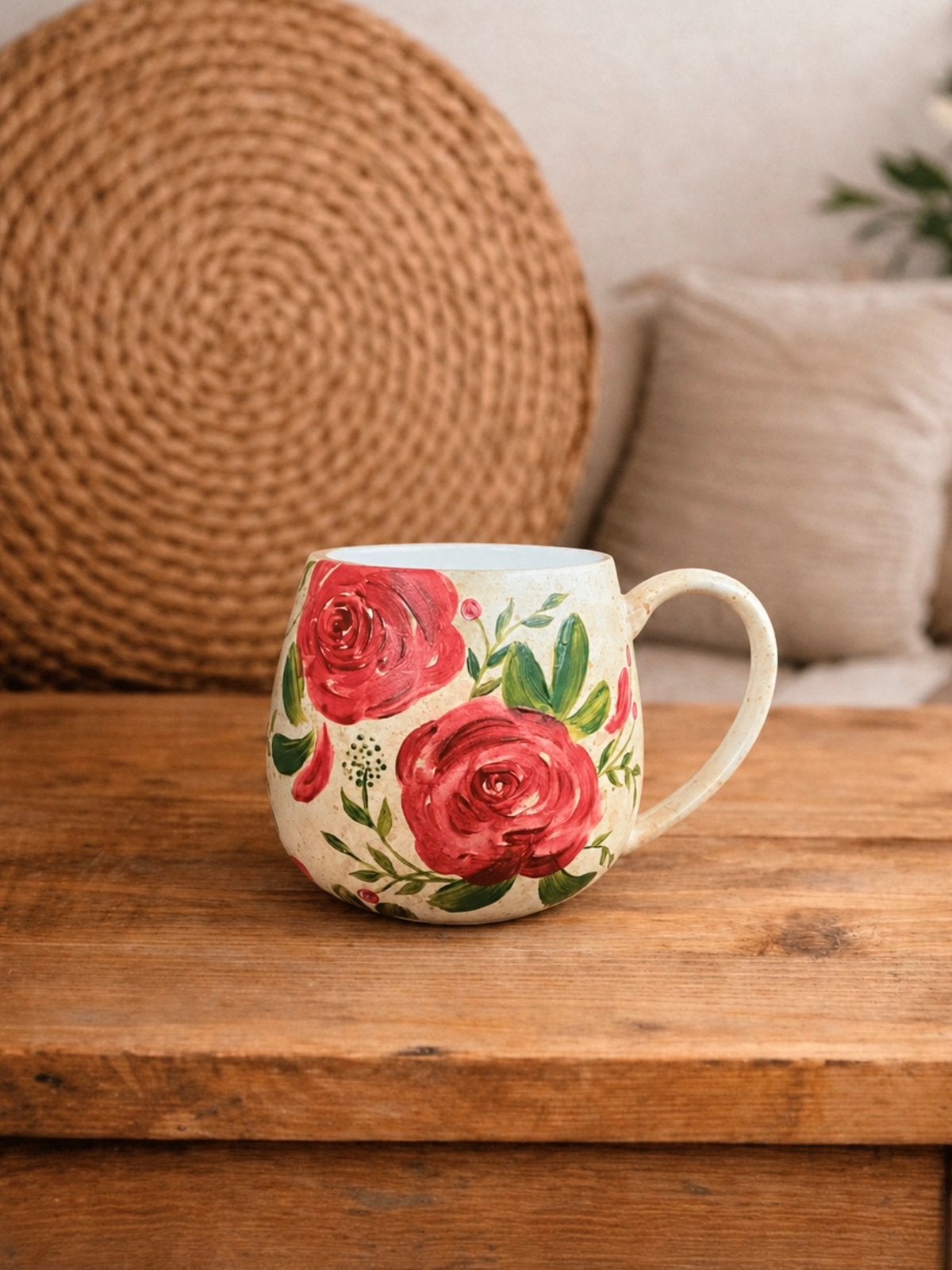 Mug unique peint à la main Flowers Chic par J&s New !, Maison & Meubles, Neuf, Enlèvement ou Envoi, Vintage, Porcelaine
