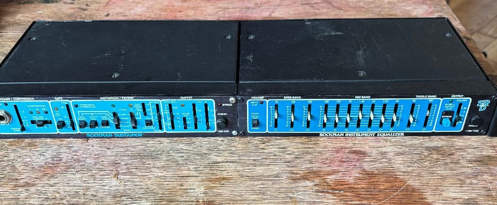 Rockman Sustainor 100 + Graphic EQ + montagerek, Ophalen of Verzenden, Zo goed als nieuw, Distortion, Overdrive of Fuzz