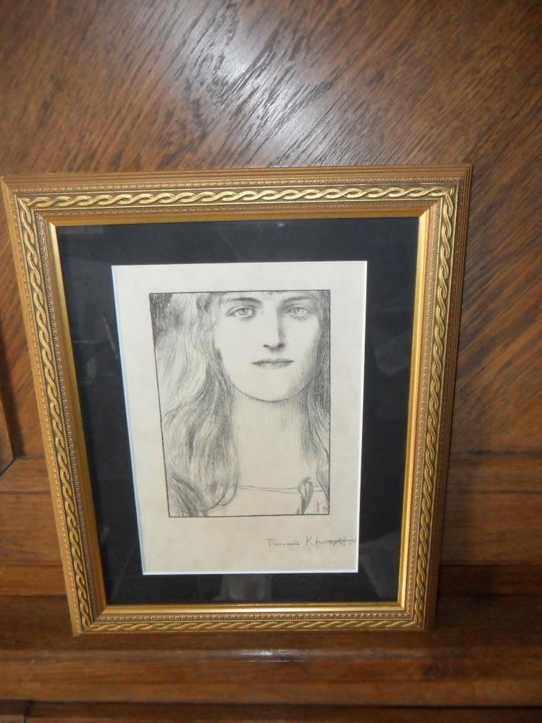 Litho de Fernand Khnopff (Grembergen-lez-Termonde 1858–1921, Enlèvement ou Envoi