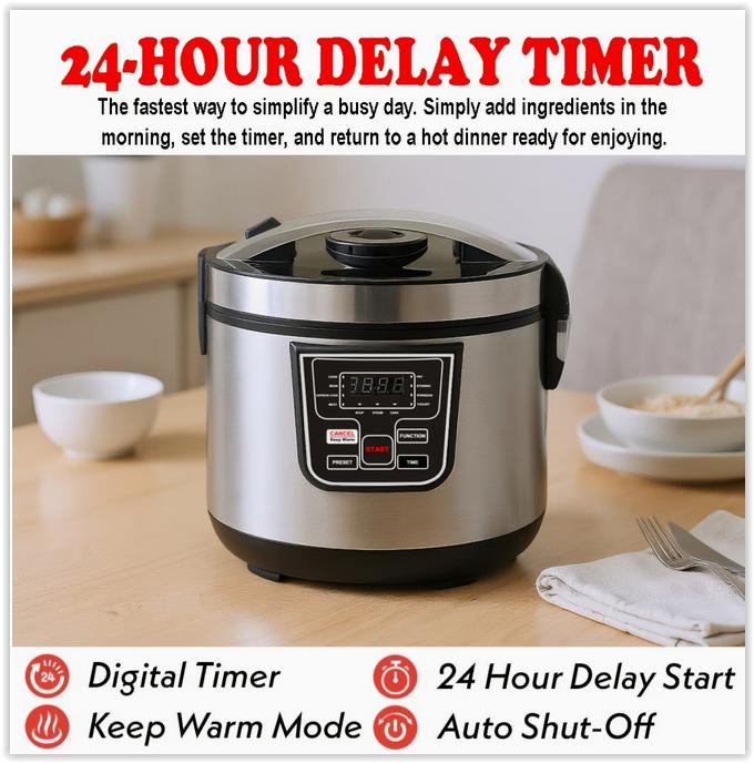 Cuiseur à riz multifonction ménager, 11 options de cuisson, Huis en Inrichting, Keuken | Potten en Pannen, Inox, Keramische plaat