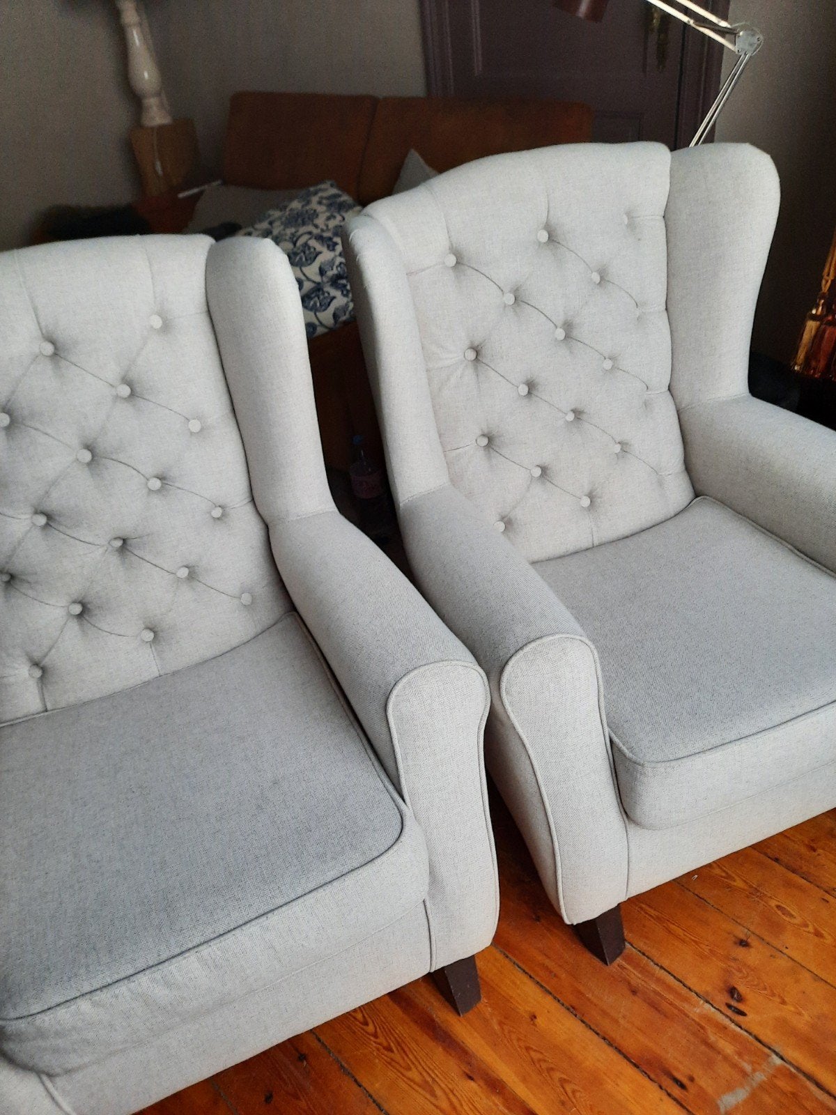 2 Zetels - oor Fauteuil - Landelijke stijl, Huis en Inrichting, Ophalen, Zo goed als nieuw
