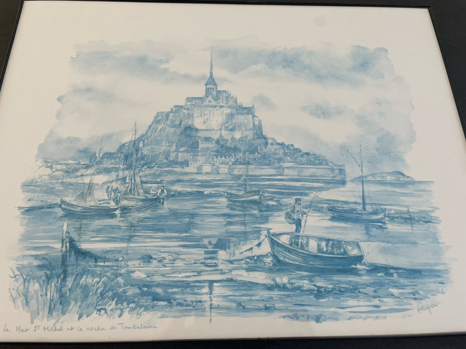 Kunstdruk aquarel Legai ‘Le mont Saint-Michel…’, Ophalen