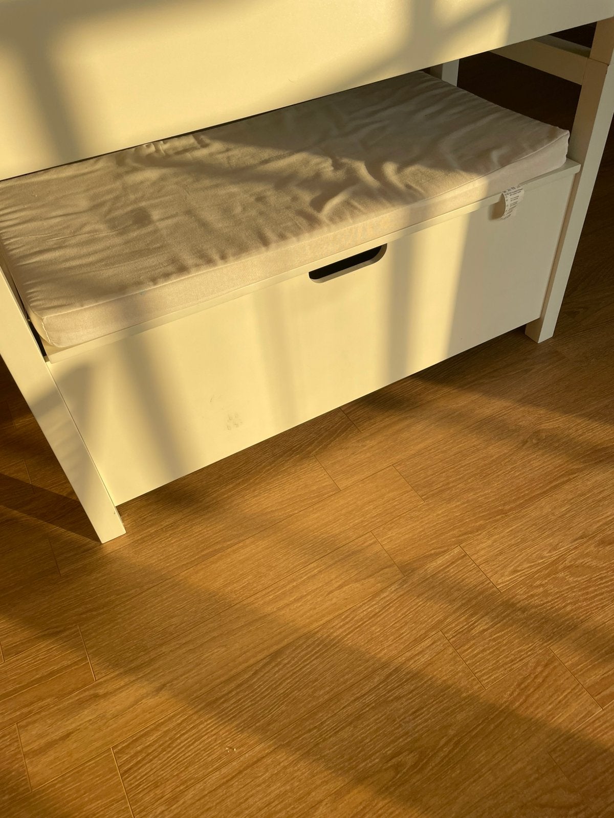 2 bancs blancs avec système de rangement, Maison & Meubles, Enlèvement, Comme neuf