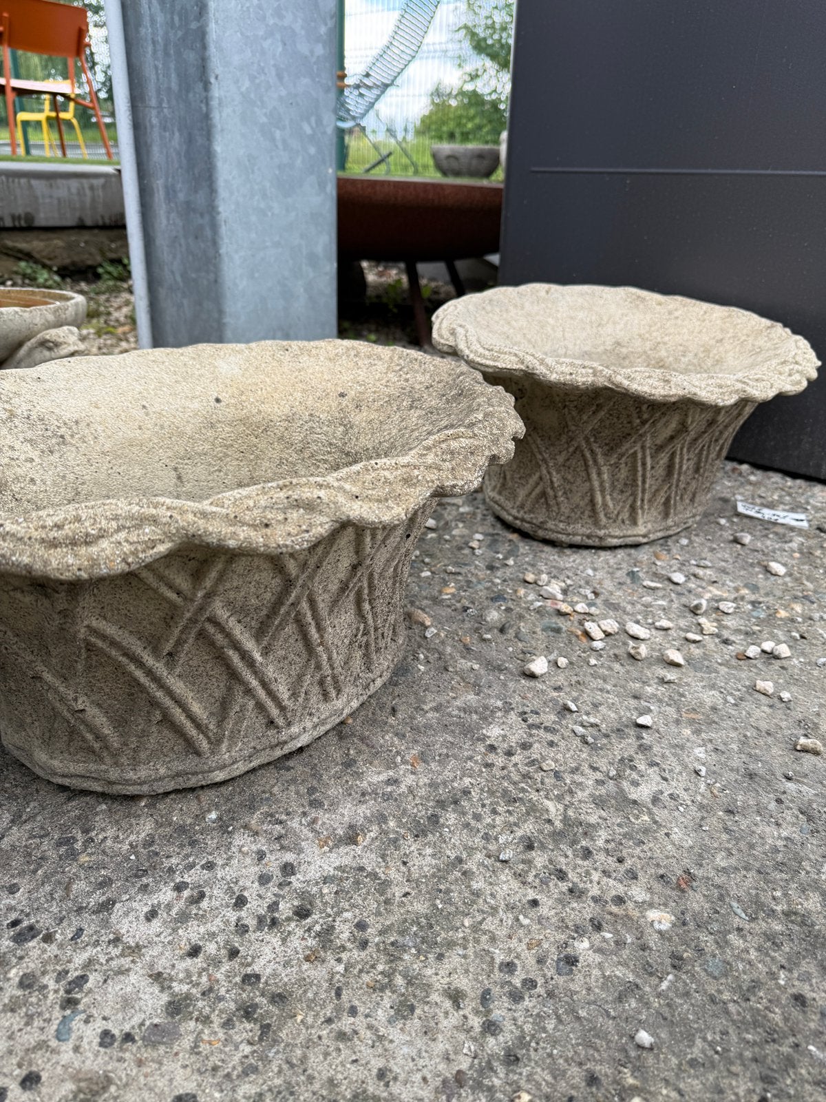 Bloem bak mand look beton, Ophalen of Verzenden, Zo goed als nieuw, Beton